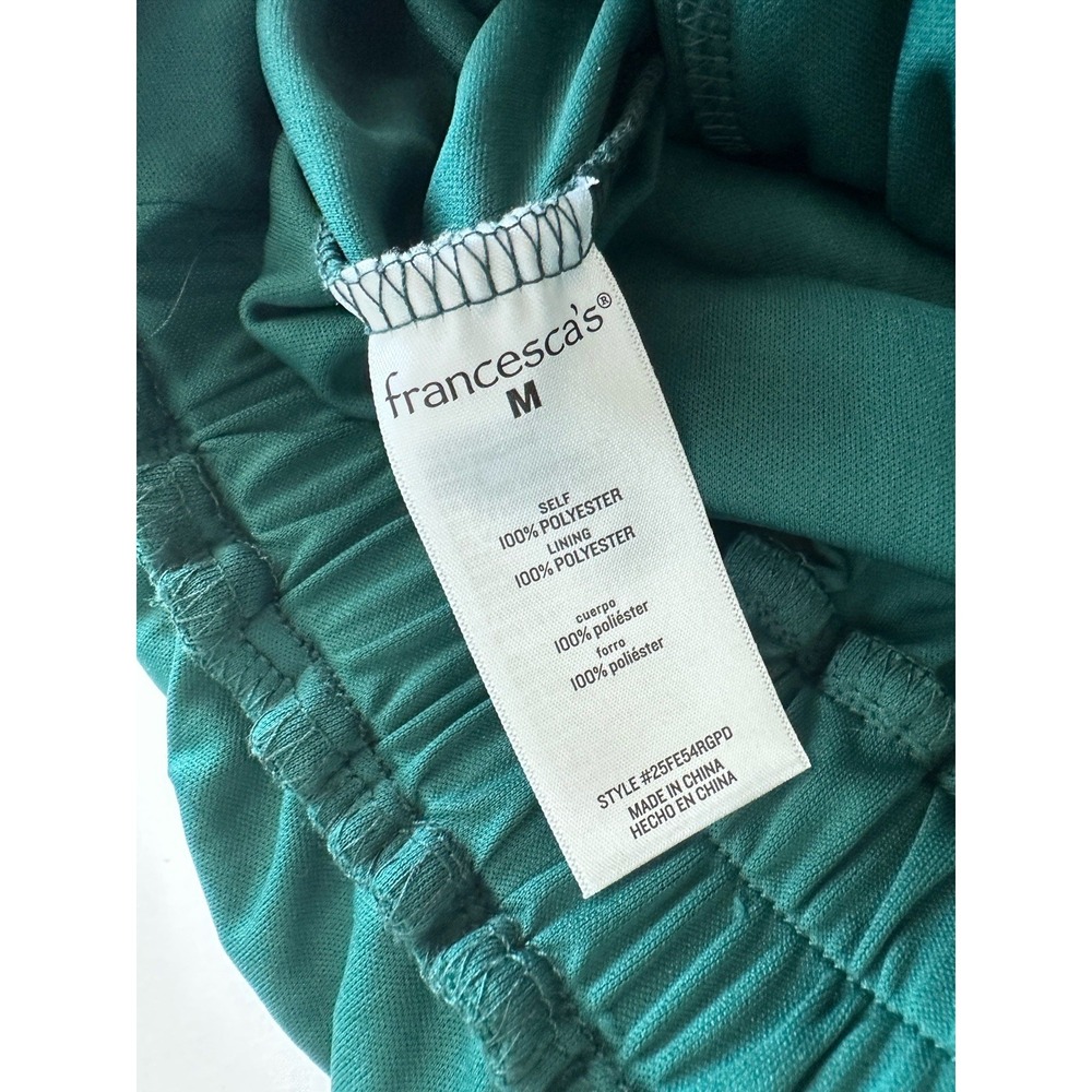 NWT! Francesca's Sz: M Green Plisse Pleated Wide Leg Jumpsuit Elegant Chic - Picture 6 of 8